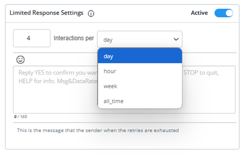 limited response settings